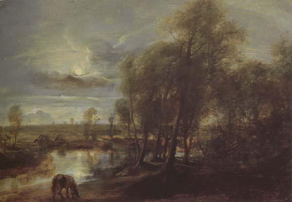 Peter Paul Rubens Landscape by Moonlight (mk43) Sweden oil painting art